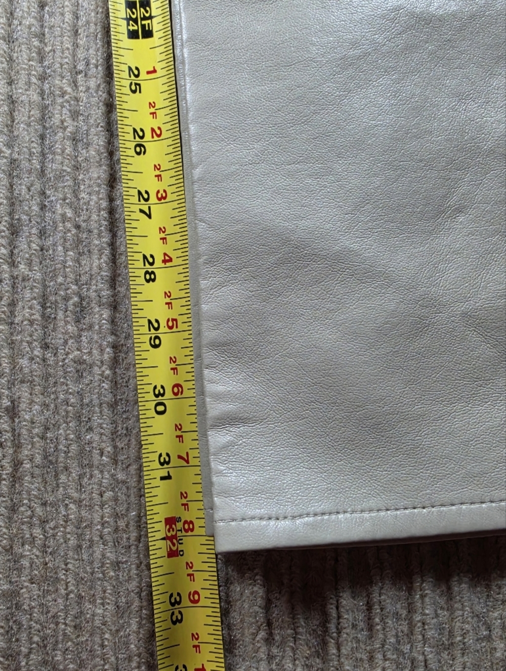 AGOLDE Women's Beige Recycled Leather Minka Cargo Lined Pants Soft 24x32 - Picture 10 of 11